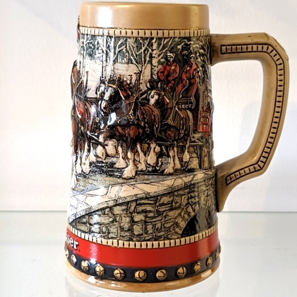 Budweiser Clydesdale Stein - Christmas 1988, Vintage Collectors - Picture 4 of 8